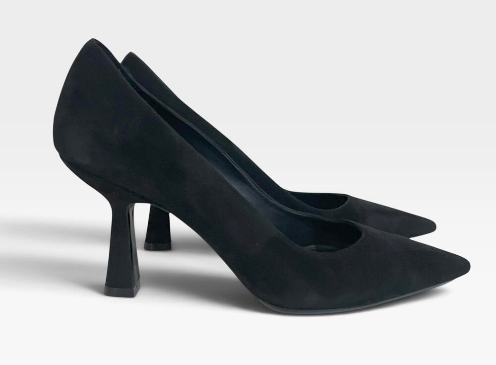 Stuart Weitzman Supersculpt 75 Pumps Heels Black Suede Pointed Toe Womens 10B